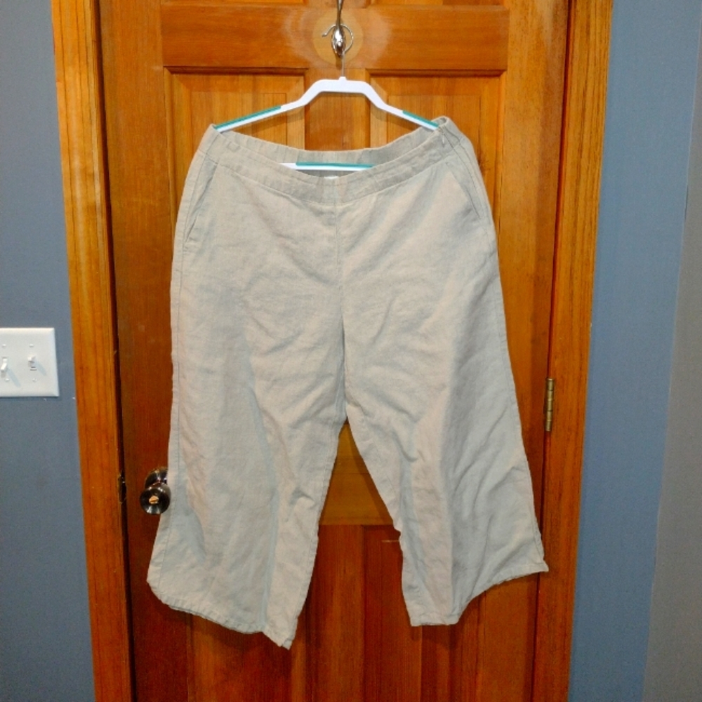 J. Jill 100% linen natural color pants size LP